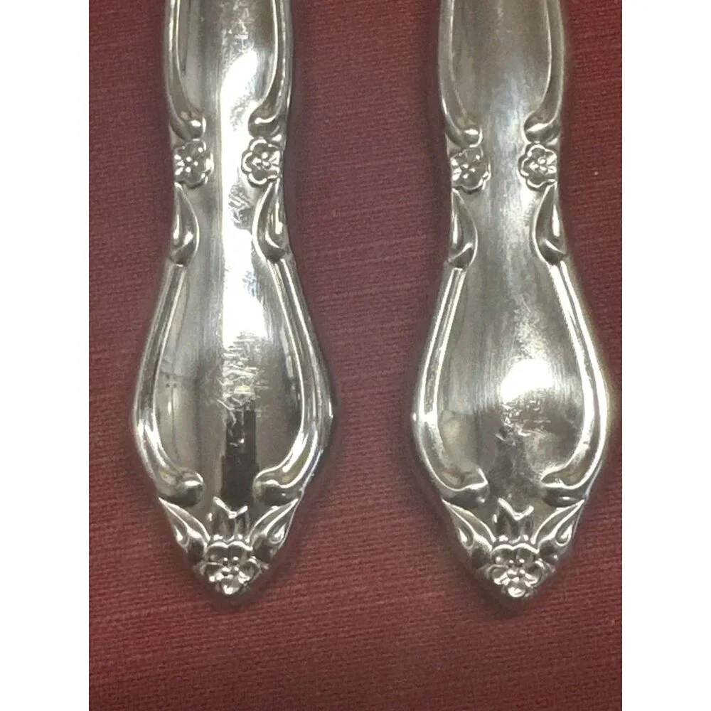 Vintage Imperial Stainless Rosedale Carving Set Knife & Fork USA Floral Design